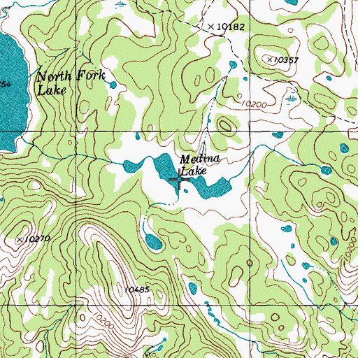 Topographic Map of Medina Lake, WY