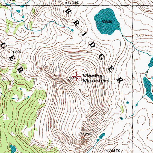 Topographic Map of Medina Mountain, WY