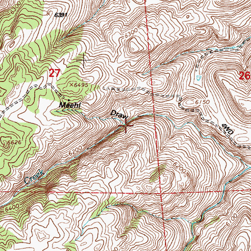 Topographic Map of Meehl Draw, WY