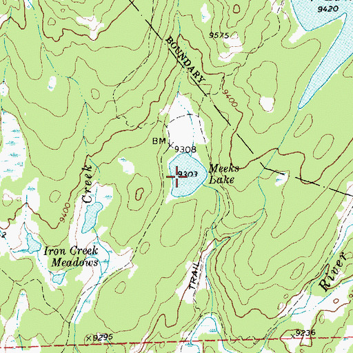 Topographic Map of Meeks Lake, WY