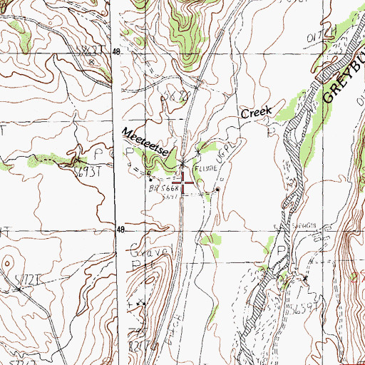 Topographic Map of Meeteetse Creek, WY