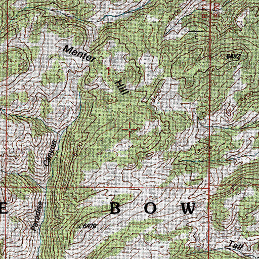 Topographic Map of Menter Hill, WY