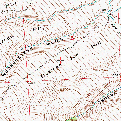 Topographic Map of Mexican Joe Hill, WY