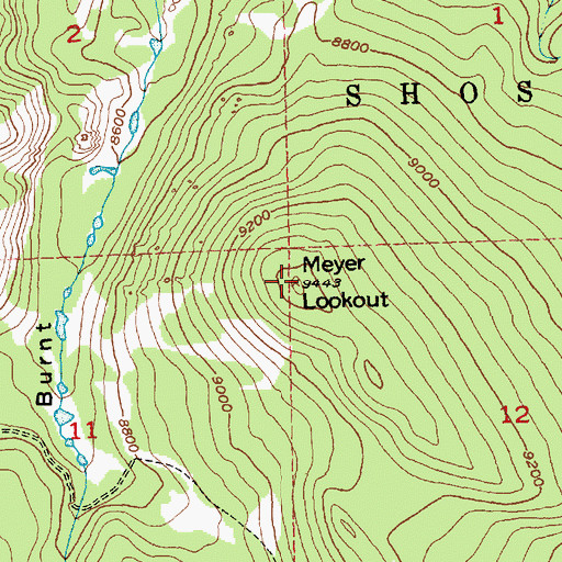 Topographic Map of Meyer Lookout, WY