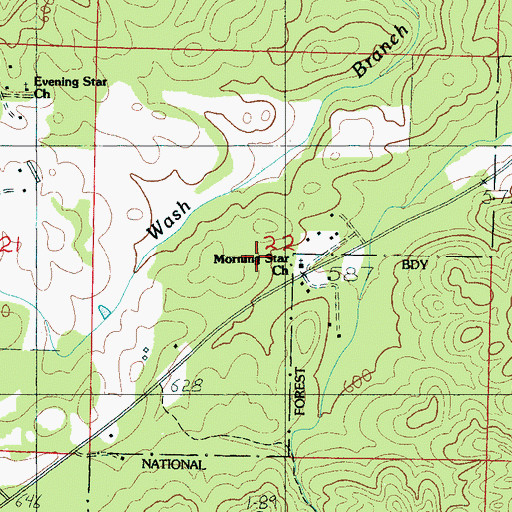Topographic Map of Morningstar School, AL