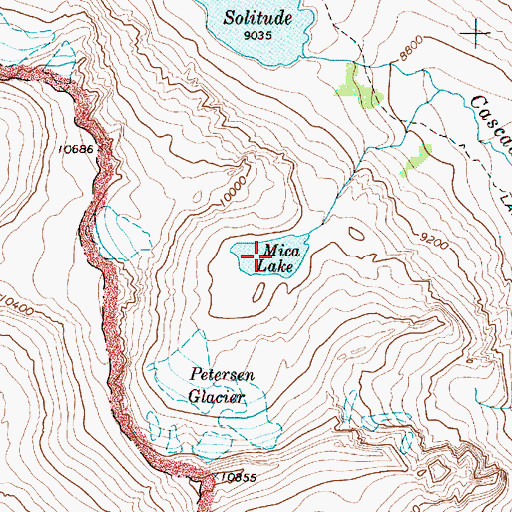 Topographic Map of Mica Lake, WY