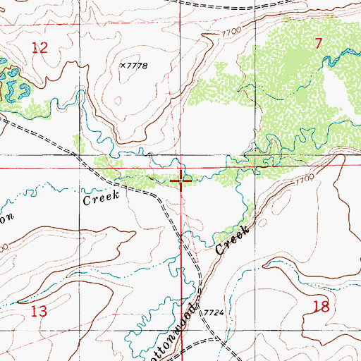 Topographic Map of Mickelson Creek, WY