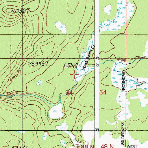 Topographic Map of Middle Boone Creek, WY