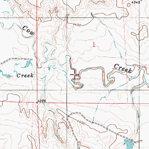 Topographic Map of Middle Creek, WY