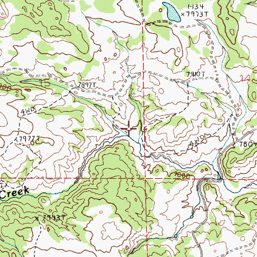Topographic Map of Middle Crow Camp, WY
