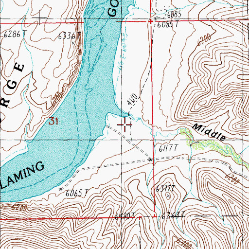 Topographic Map of Middle Firehole Canyon, WY