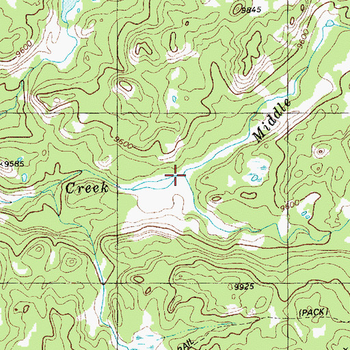 Topographic Map of Middle Fork Boulder Creek, WY