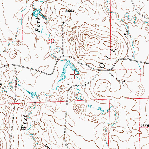 Topographic Map of Middle Fork Coal Creek, WY