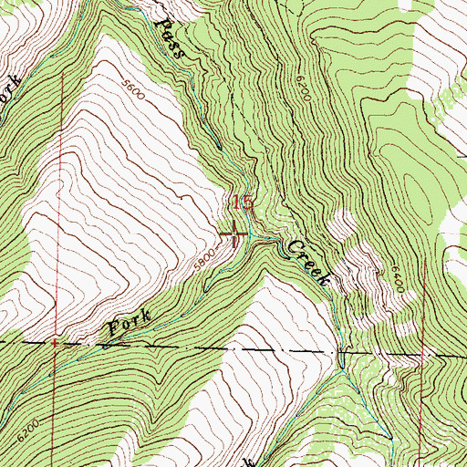 Topographic Map of Middle Fork East Pass Creek, WY