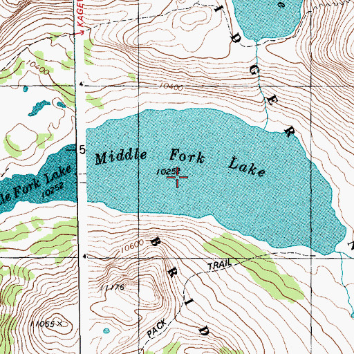 Topographic Map of Middle Fork Lake, WY