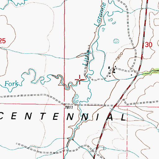 Topographic Map of Middle Fork Little Laramie River, WY