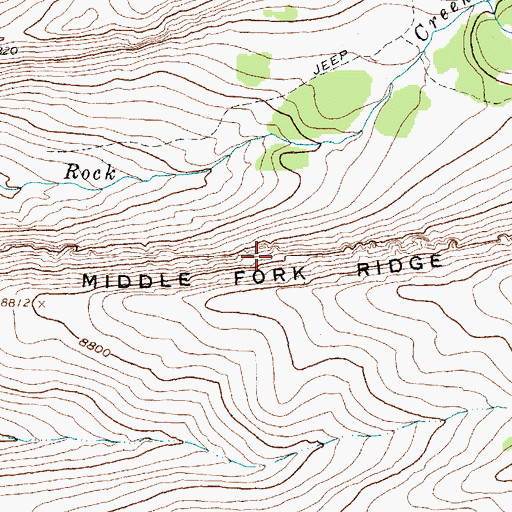 Topographic Map of Middle Fork Ridge, WY