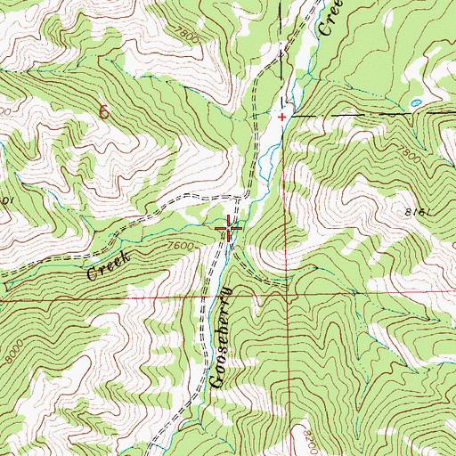 Topographic Map of Middle Gooseberry Creek, WY