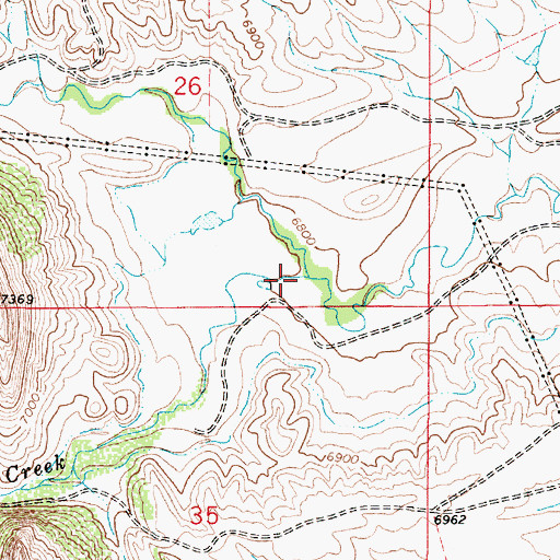 Topographic Map of Middle Lodgepole Creek, WY