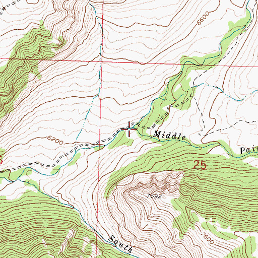 Topographic Map of Middle Paint Rock Creek, WY