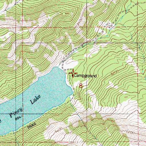 Topographic Map of Middle Piney Lake Campground, WY