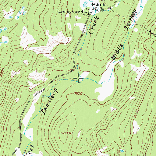Topographic Map of Middle Tensleep Creek, WY