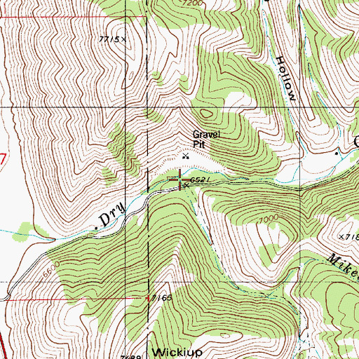 Topographic Map of Mikes Hole Creek, WY