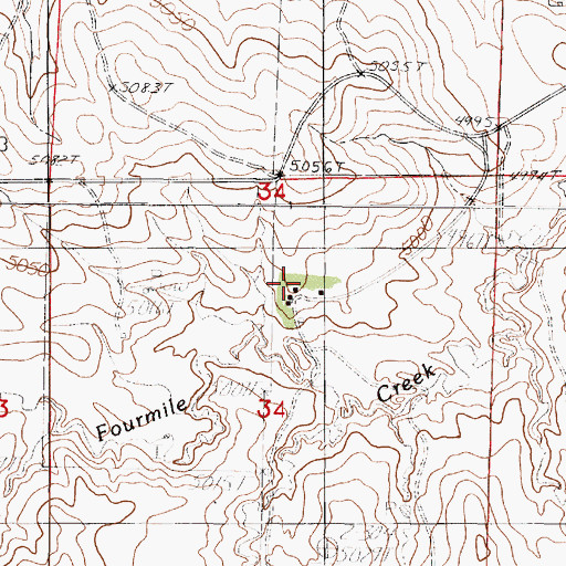 Topographic Map of Mile High Ranch, WY