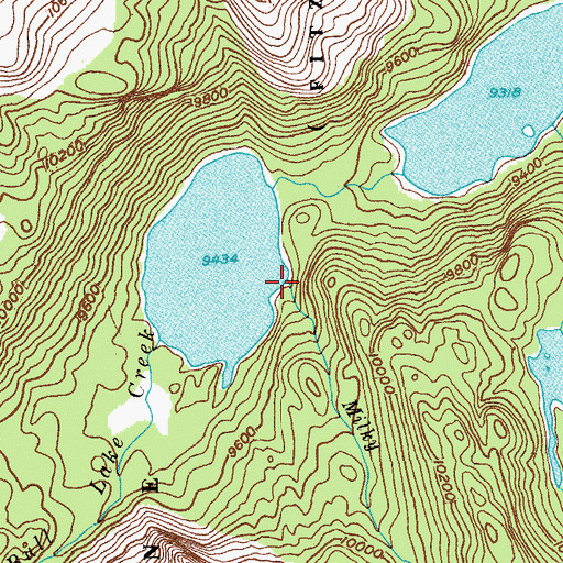 Topographic Map of Milky Creek, WY