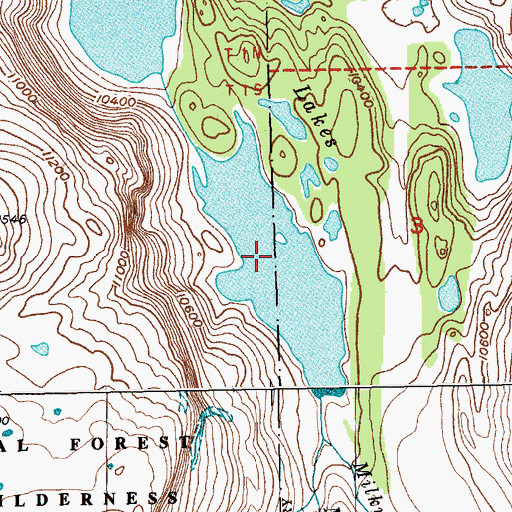 Topographic Map of Milky Lakes, WY