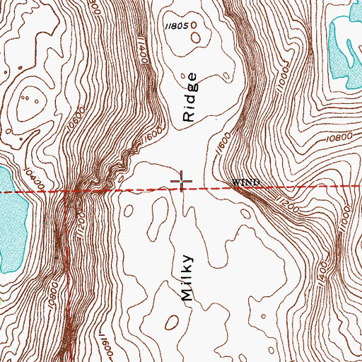 Topographic Map of Milky Ridge, WY
