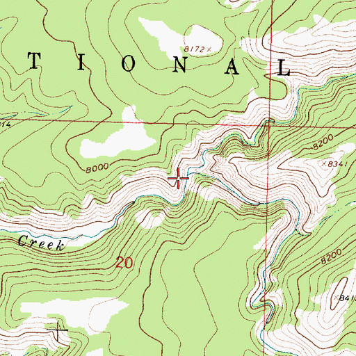 Topographic Map of Mill Creek, WY