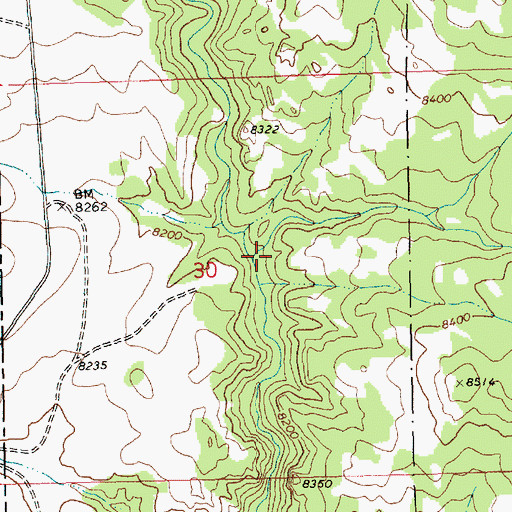 Topographic Map of Mill Creek, WY