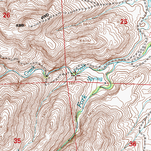 Topographic Map of Mill Creek, WY