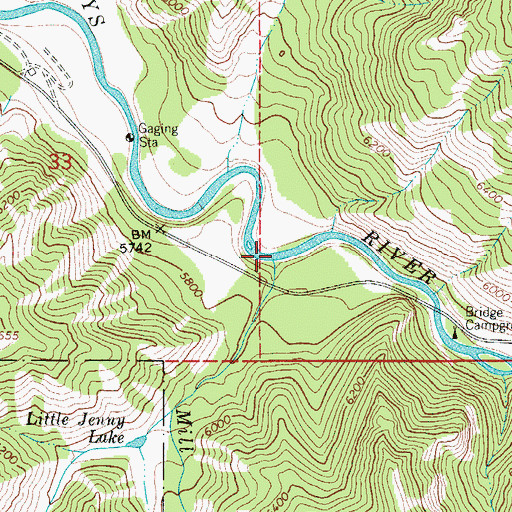 Topographic Map of Mill Creek, WY