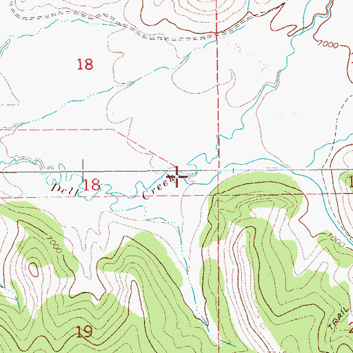 Topographic Map of Mill Creek, WY