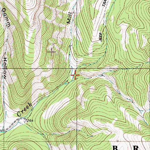 Topographic Map of Mill Hollow, WY