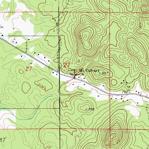 Topographic Map of Mount Calvary Baptist Church, AL
