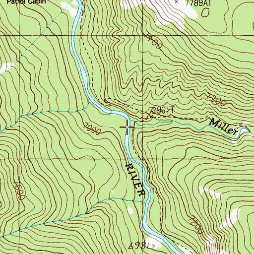 Topographic Map of Miller Creek, WY