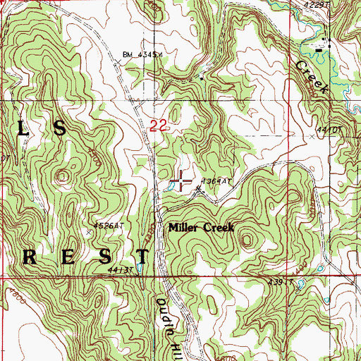Topographic Map of Miller Creek School, WY