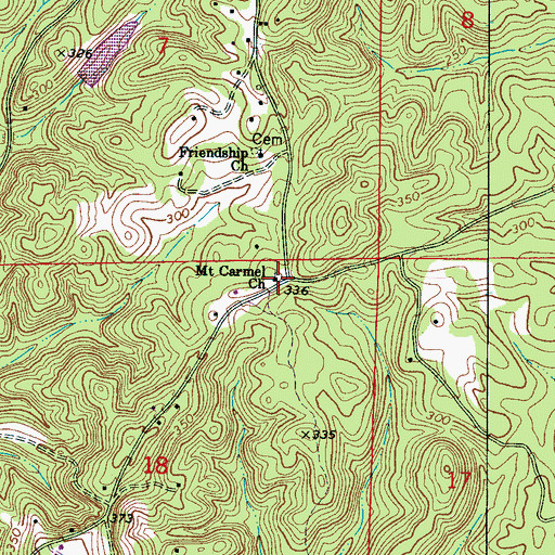 Topographic Map of Mount Carmel Church, AL