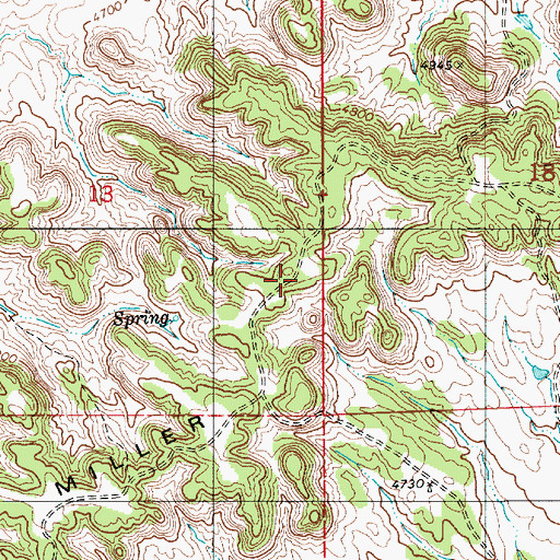 Topographic Map of Miller Hills, WY