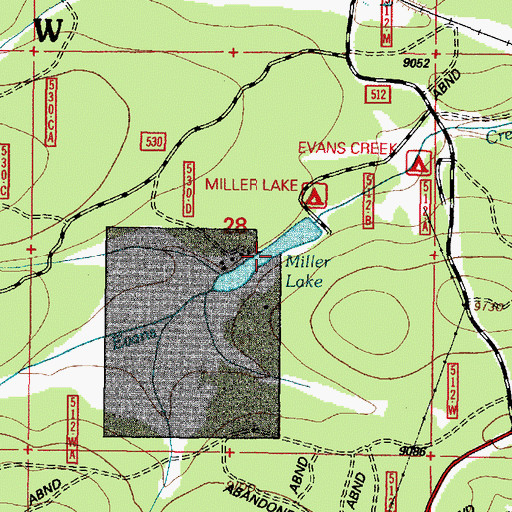 Topographic Map of Miller Lake, WY