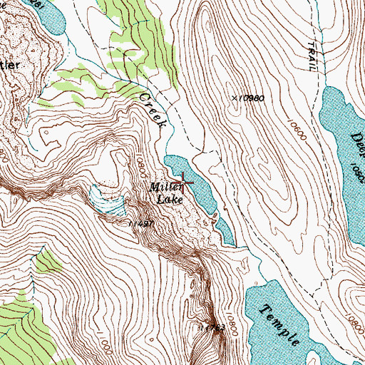 Topographic Map of Miller Lake, WY