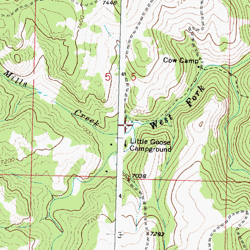 Topographic Map of Mills Creek, WY