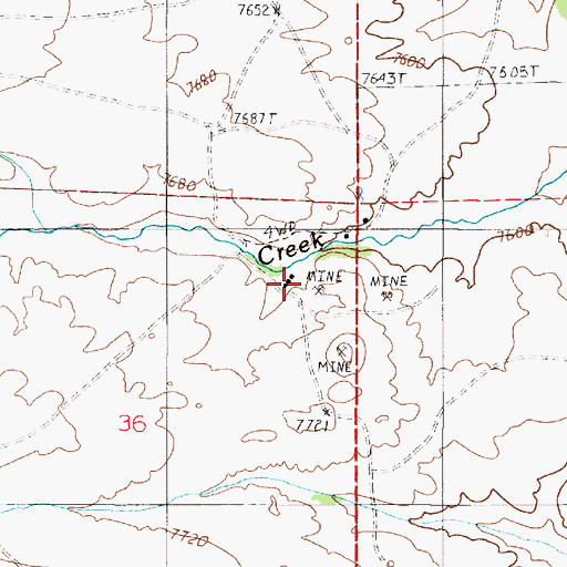 Topographic Map of Mine Camp, WY