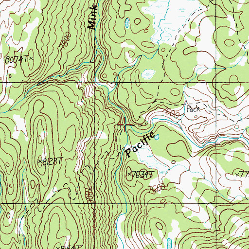 Topographic Map of Mink Creek, WY