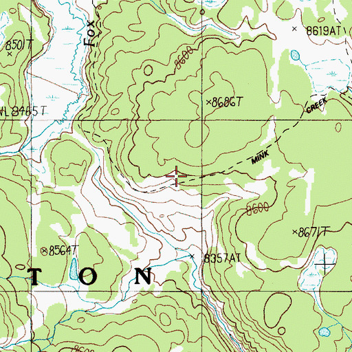 Topographic Map of Mink Creek Cutoff Trail, WY