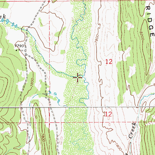 Topographic Map of Minnie Holden Creek, WY