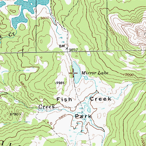 Topographic Map of Mirror Lake, WY